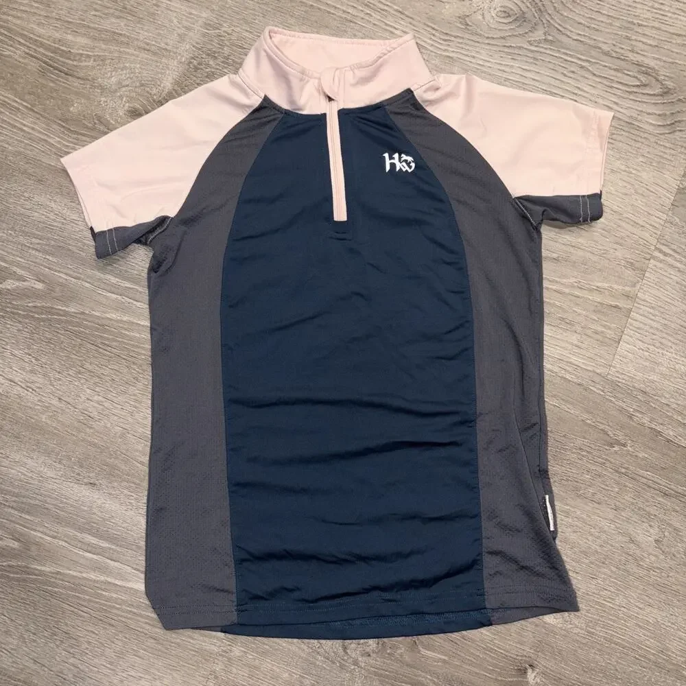 Horse ware Kids Equestrian Riding Short Sleeve Shirt. Size 9-10y